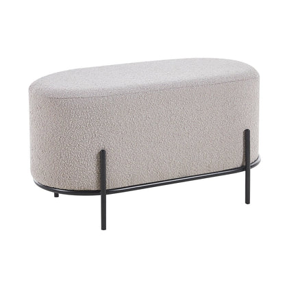 Hocker bouclé taupe 80x40x42 cm