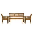 Acacia Wood Four-Piece Outdoor Seating Set with Garden Chairs