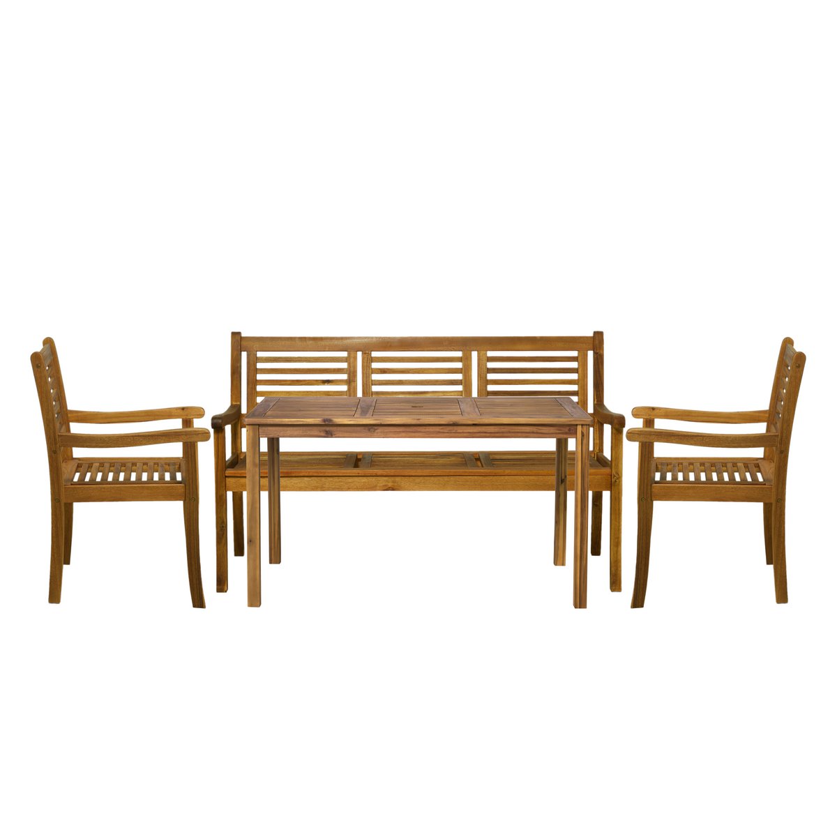 Akazienhout Vierdelige Buiten Zitgroep Met Tuinstoelen