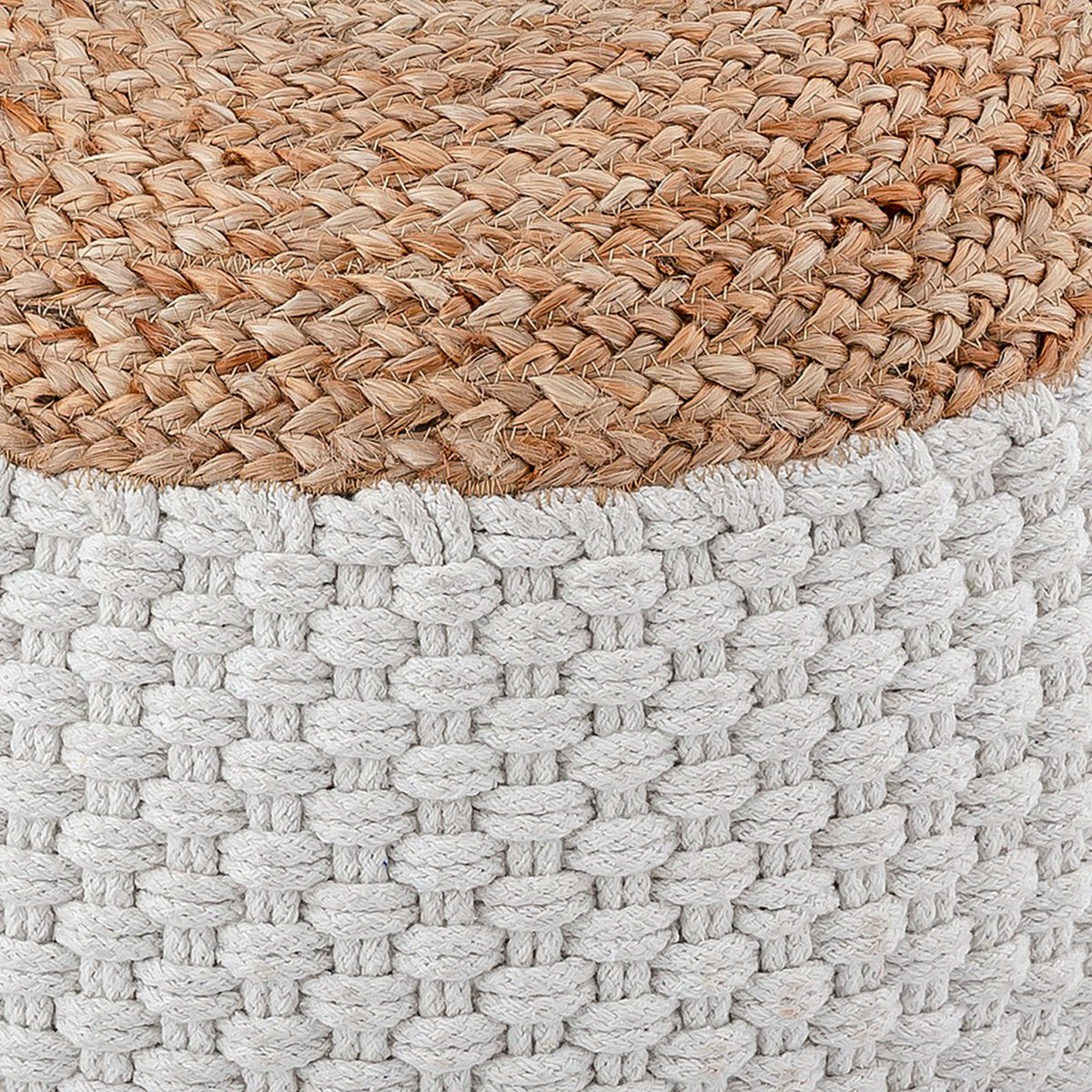Jute Poef 50x50 Cm Decoratieve Moderne Kruk Voor Interieur