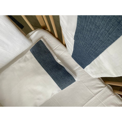 Beddengoed set 100x150 cm katoen satijn linnen blauw