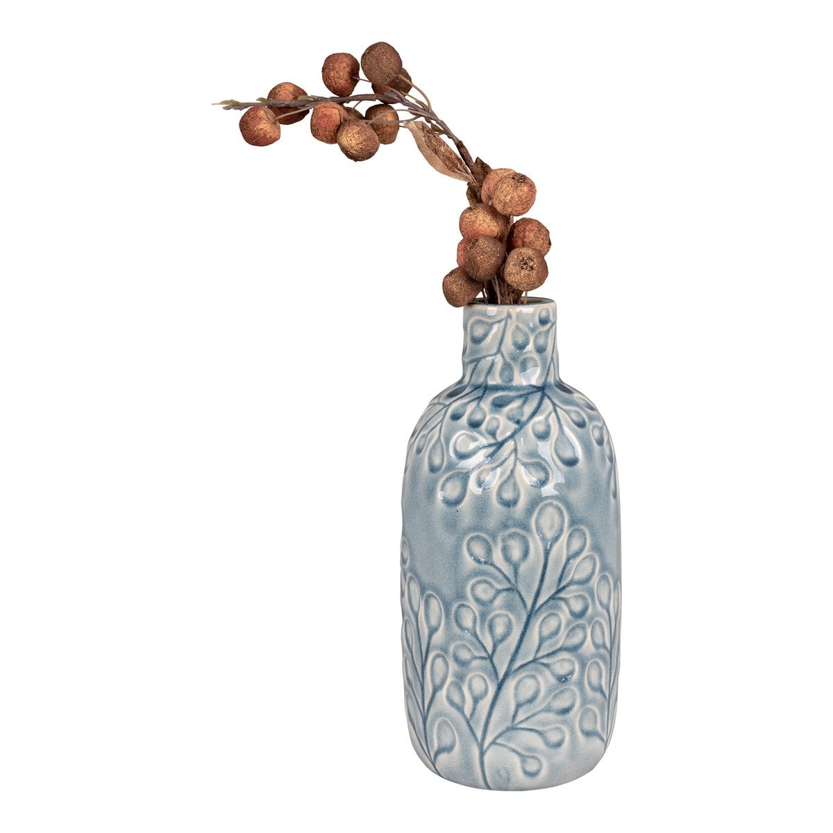 Vaas keramiek blauw 12x26 cm