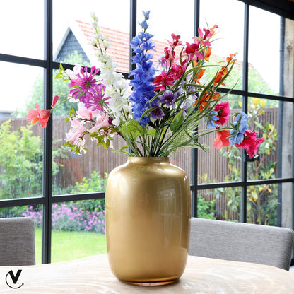 Vaas glas goud Ø25 x H35 cm