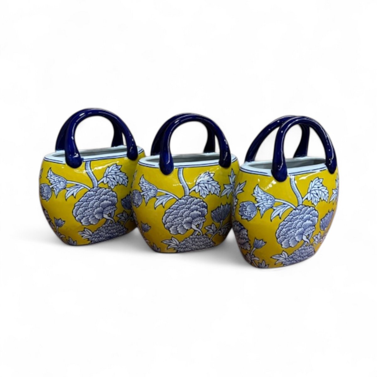 Yellow Porcelain Bag vase