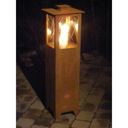 Lantaarn metaal roestkleurig 85/105/120 cm