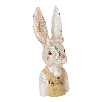 Decoratie Beeld Konijn 29 cm Wit Kunststof