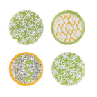 Bekers 4 stuks glas groen oranje