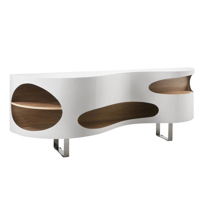 Dressoir 200x50x60 cm wit walnoot metaal MDF