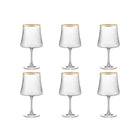 360 ml Gold Rim Wine Glasses Set of 6 Marie Design