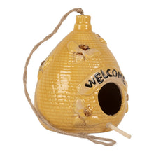 Decoratie Vogelhuis Ø 11x14 cm Geel Keramiek
