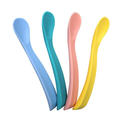 Babylepel set gebogen 4 stuks siliconen
