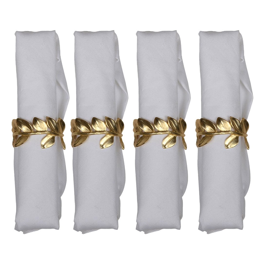 Handdoekringen metaal goud set van 4