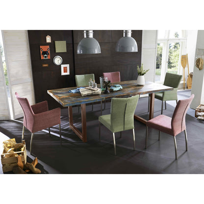 Table 220x100 cm, colorful reclaimed wood