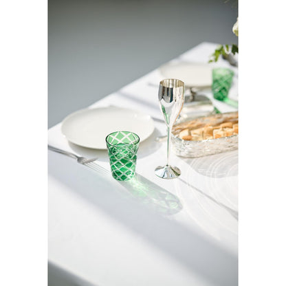 Kristallen glazen 6 stuks groen 10 cm