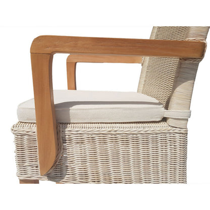 Eetkamerstoelen Set Van 2 Met Armleuningen Rattan Wit Perth