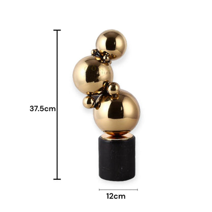 Tafeldecoratie marmer messing 2 stuks zwart goud