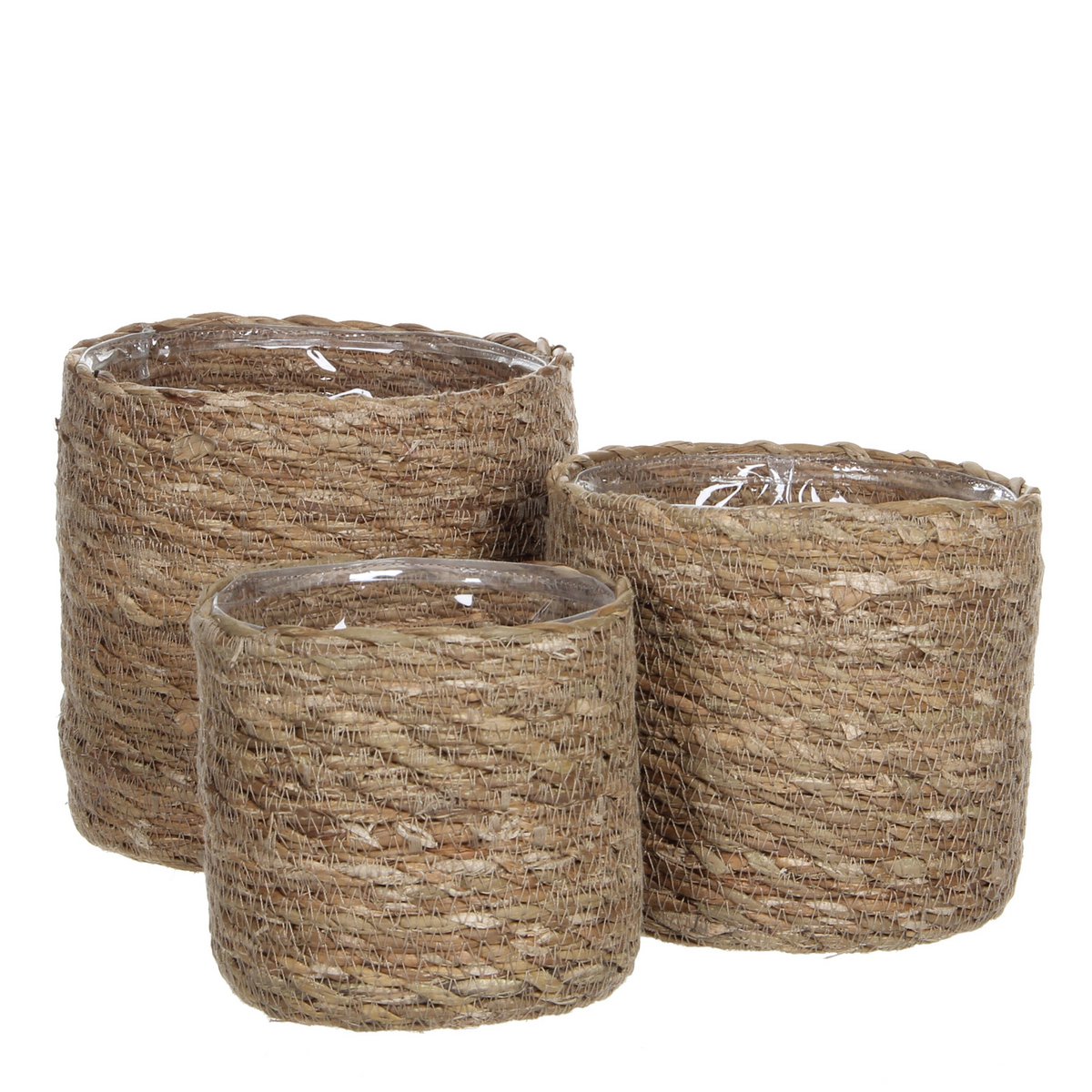 Plantenmand set zeegras lichtbruin 3 stuks