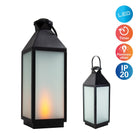 Doris LED Decol Light Indoor Lantern Black Plastic Glass