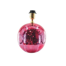Pink Glass Disco Table Lamp with Mirror Tiles 20x20x20cm