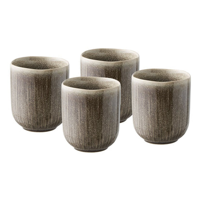 Altvioolmok set van 4 grijs ø8x9,5 cm keramiek