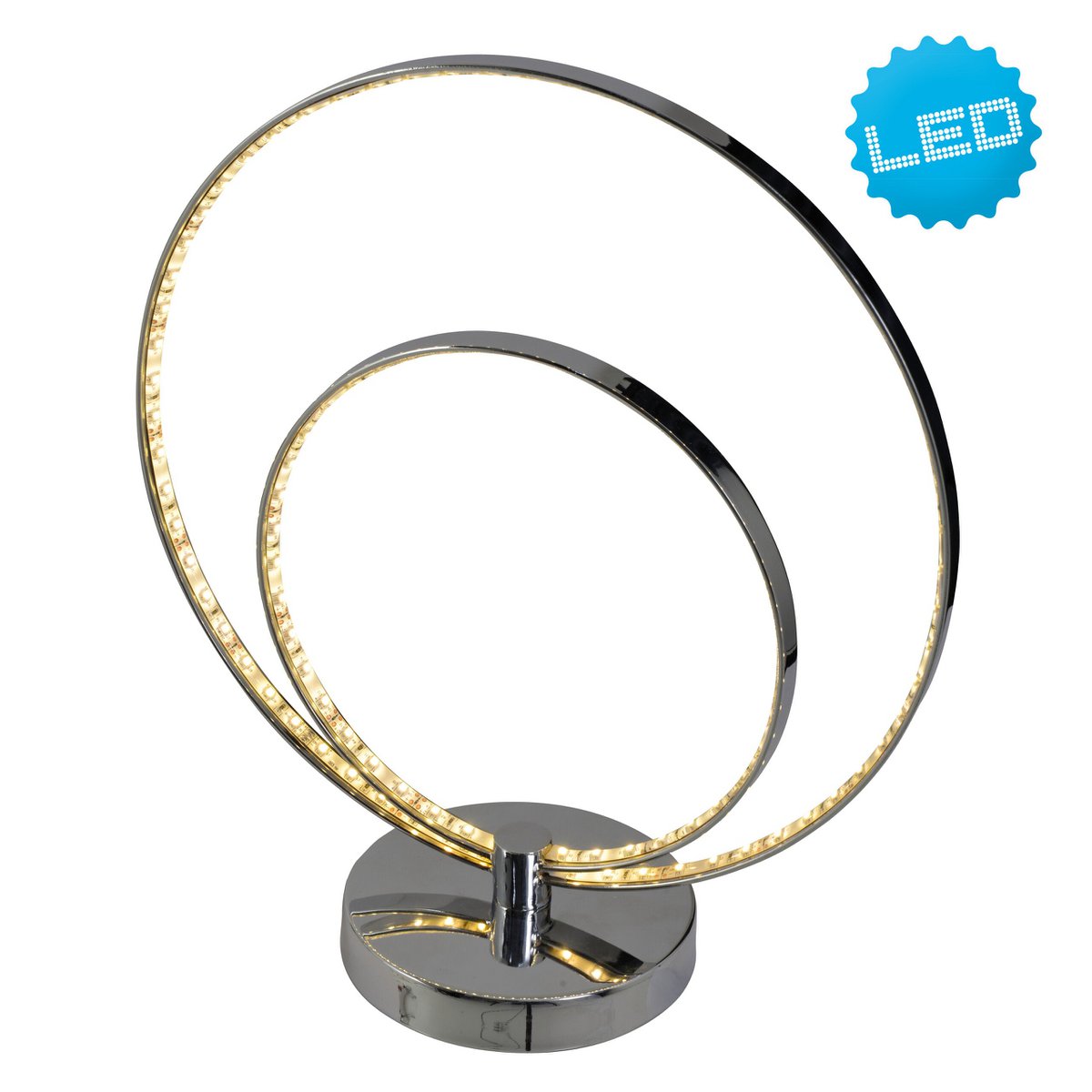 Tafellamp metaal chroom 38,5 cm LED