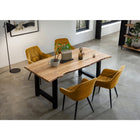 Eettafel 160x85 cm massief acaciahout met 4 stoelen