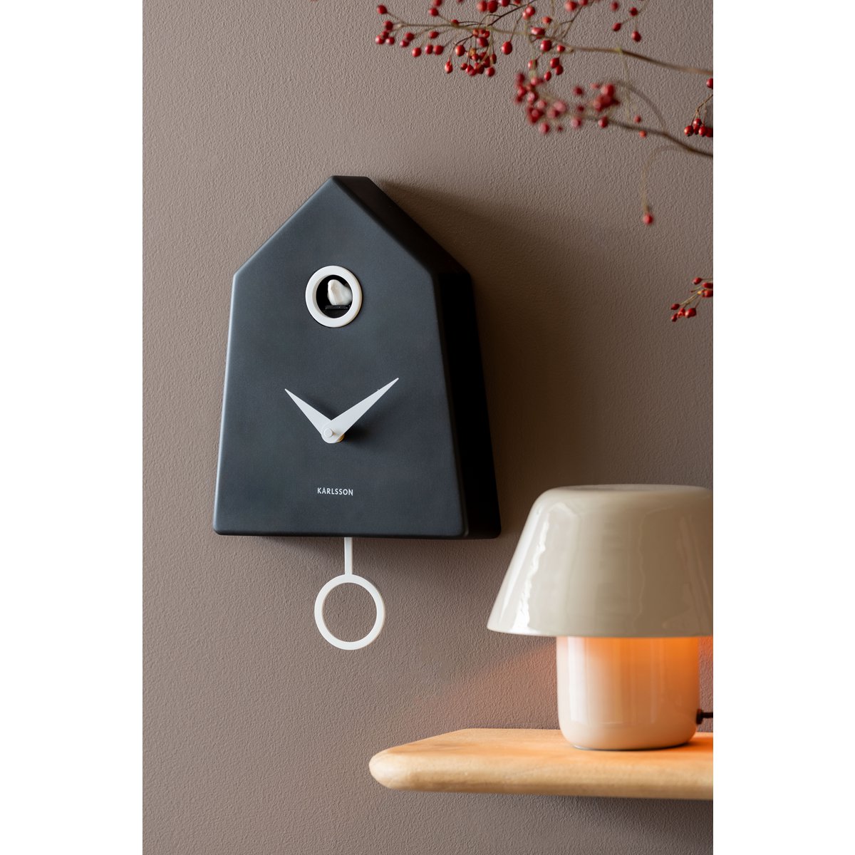 Wandklok Grafico 22x36 cm zwart plastic