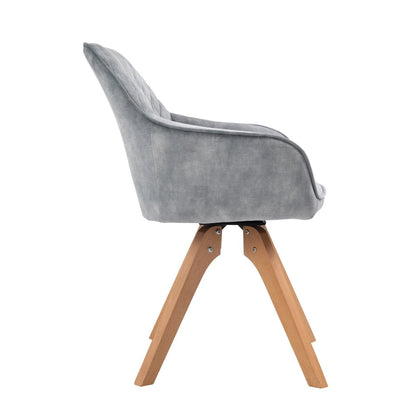 Vintage velvet armchair, grey