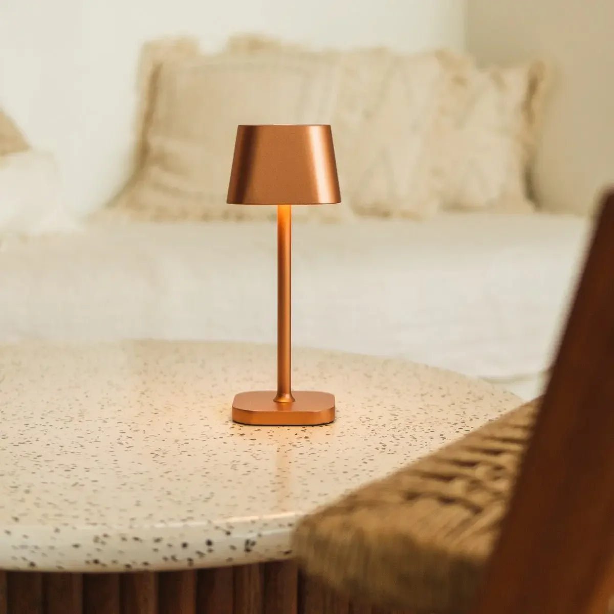Tafellamp koper oplaadbaar dimbaar 30 cm