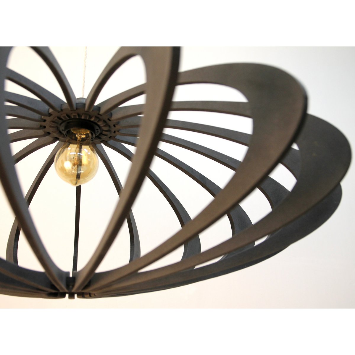 Hanglamp rond 70 cm MDF matzwart
