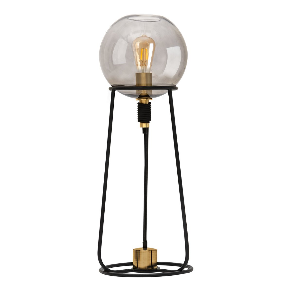 Tafellamp Stelo Moderne Zwart Metaal Rookglas E27 71 Cm