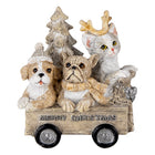 Dierenbeeld 9x7x11 cm grijs beige polyresin
