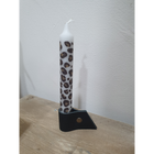 Kandelaar leer zwart 10x3 cm