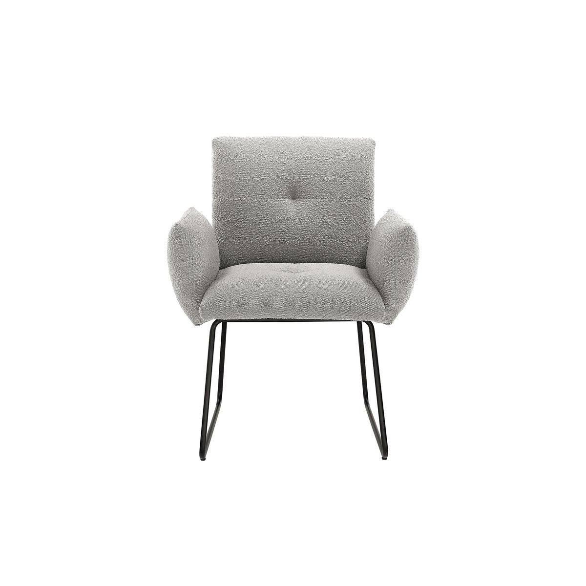 Fauteuil bouclé lichtgrijs 68x87x73.5 cm