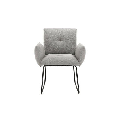 Fauteuil bouclé lichtgrijs 68x87x73.5 cm