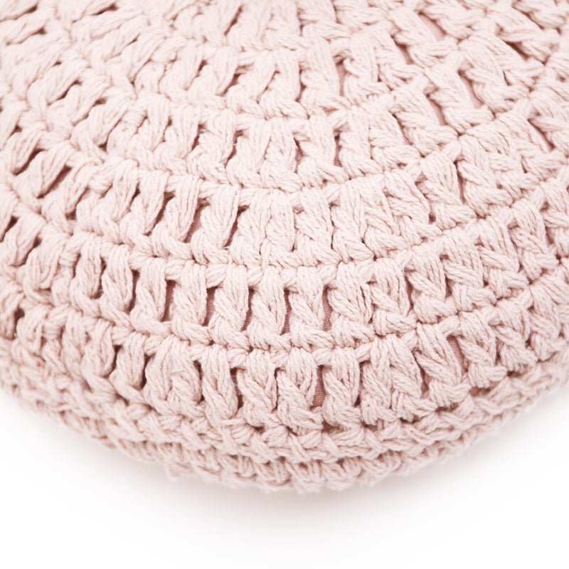 LENKA ROSE NUDE round crocheted cushion