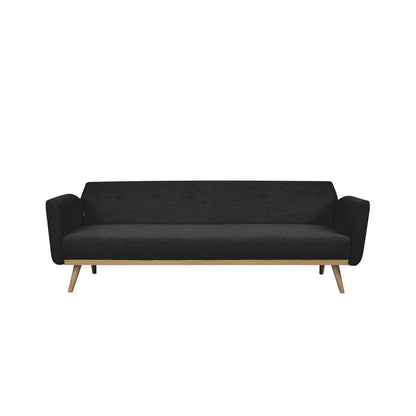 Slaapbank 212x85x79 cm zwart massief berkenhout