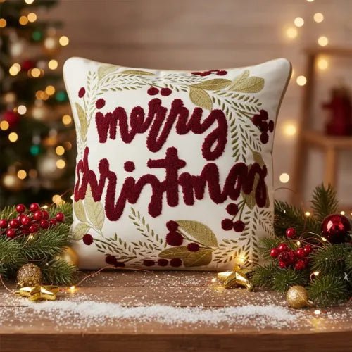 Kussenhoes kerst 45x45 cm katoen rood wit