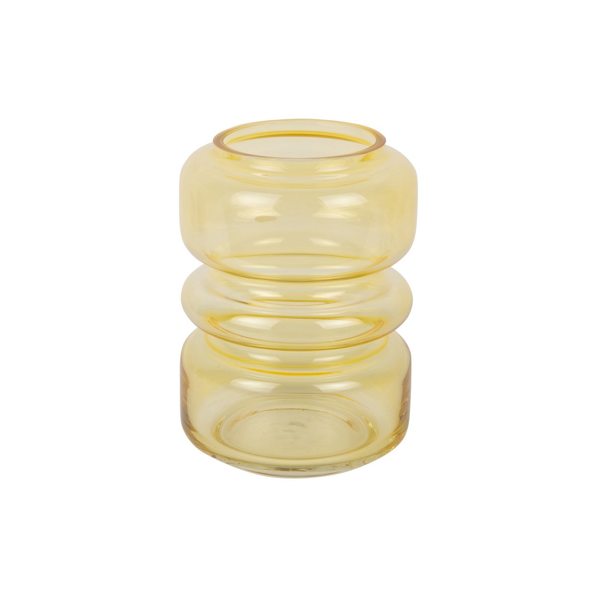 Vaas 15x15x20 cm geel glas