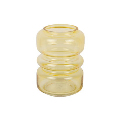 Vaas 15x15x20 cm geel glas