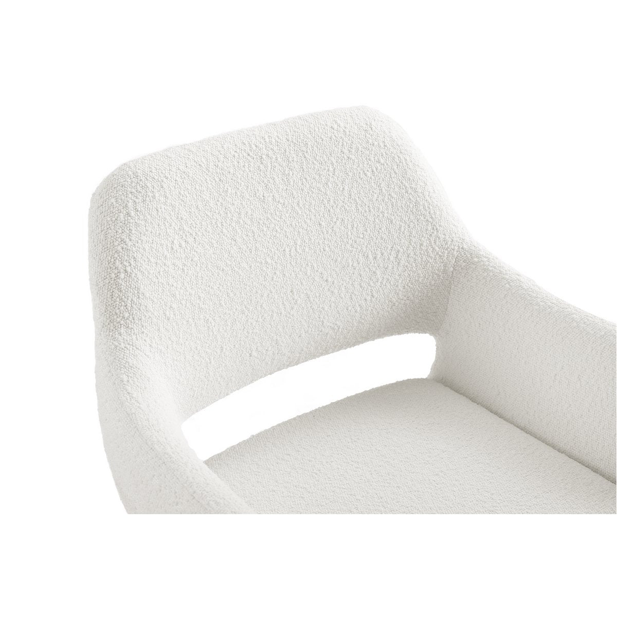 Fauteuil bouclé wit 63,5x59x82,5 cm