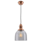 Hanglamp Mumbai 18.5x18.5x110 cm metaal glas koper E27