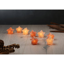 Himalaya Salt Dreams Battery-Operated Salt Light String, Star, 8 pieces, 44544, Orange