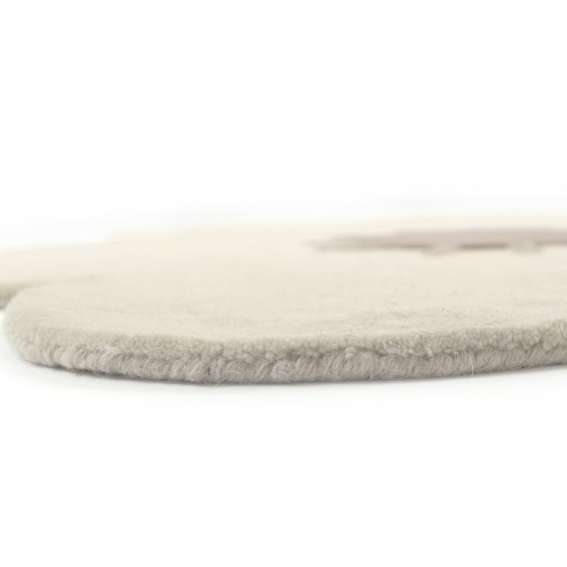 Kindertapijt rond 90 cm wol bloemen