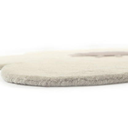 Kindertapijt rond 90 cm wol bloemen