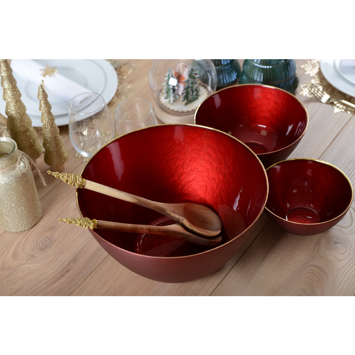 Saladecouverts acacia hout goud 30 cm