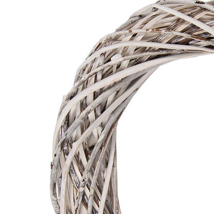 Krans Ø 30x6 cm Wit Rotan