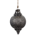 Kerstbal 16x27 cm zwart glas