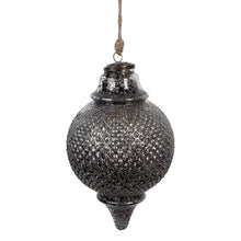 Kerstbal 16x27 cm zwart glas