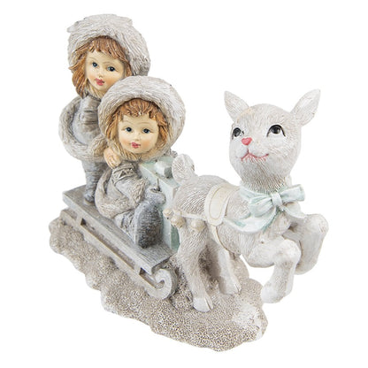 Figurine Children 12 cm Grey Polyresin